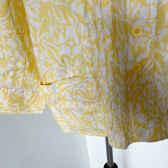 Kim Rogers Size PXL Petite XL Jacket Blazer Yellow Floral Linen 100% Linen - Picture 9 of 16